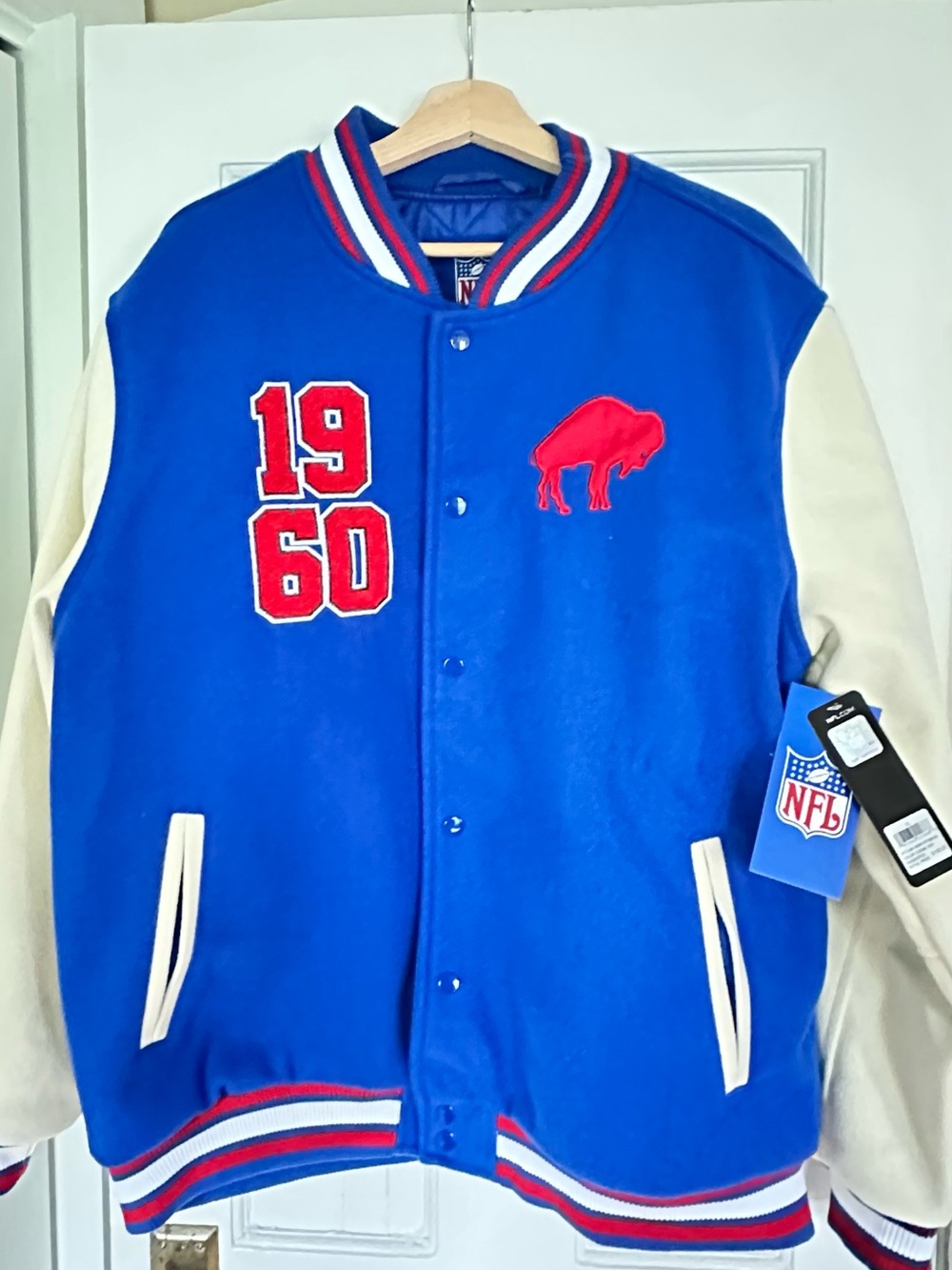 NFL Buffalo Bills Royal Blue & Cream Varsity Jacket